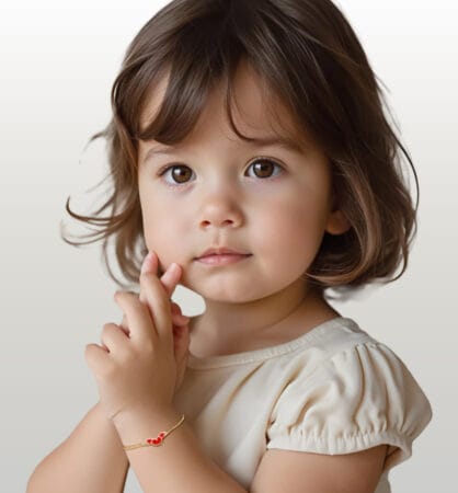 Kids Heart Chain Bracelet in 14K gold By Miss L