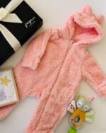 A soft and cozy Pink baby winter suit Gift Box