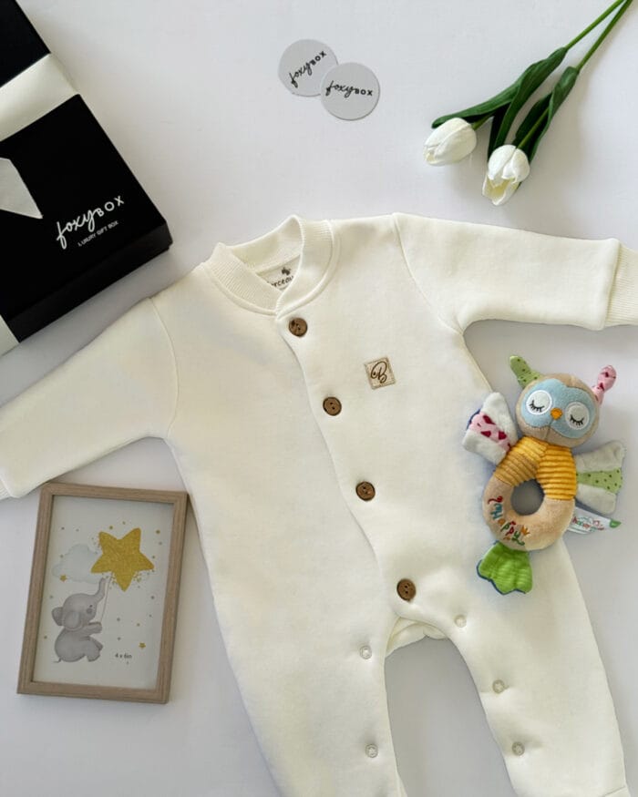 Cozy White Winter New Baby Gift Box