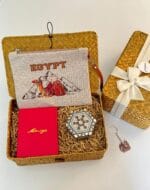Decorative Egyptian hand mirror & comb gift Box 1