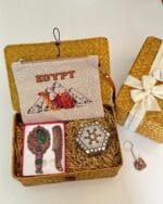 Decorative Egyptian hand mirror & comb gift Box